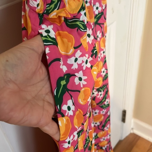 Draper James Kimberly Orange Blossom Tiered Smock Dress women’s size large - Picture 6 of 10